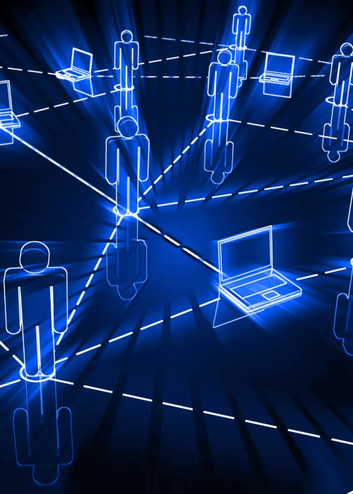 Illustration réseau connecté, infrastructure Wi-Fi et cybersécurité par Artcast Technologies.